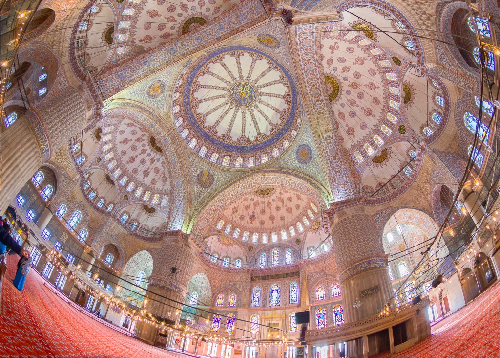 Inside the Blue Mosque Istanbul Turkey